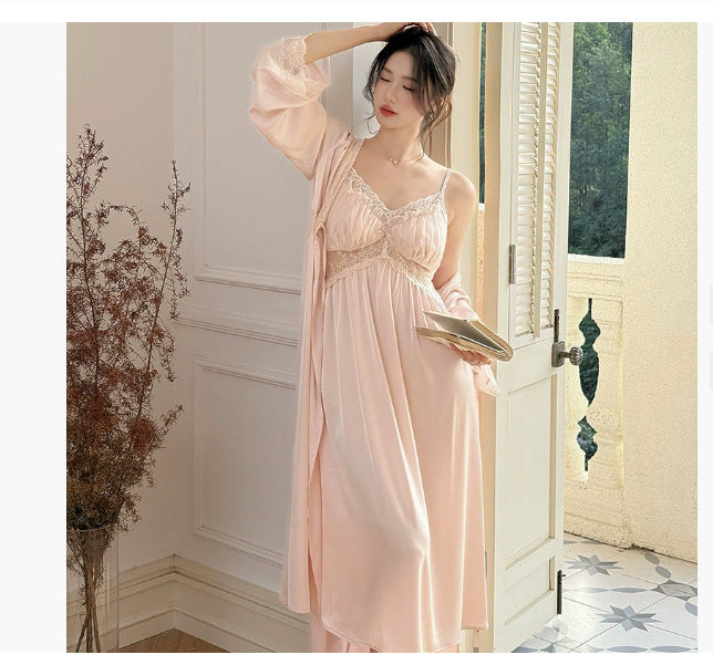 Strap-style Princess-style Pajamas Long Loungewear Dress
