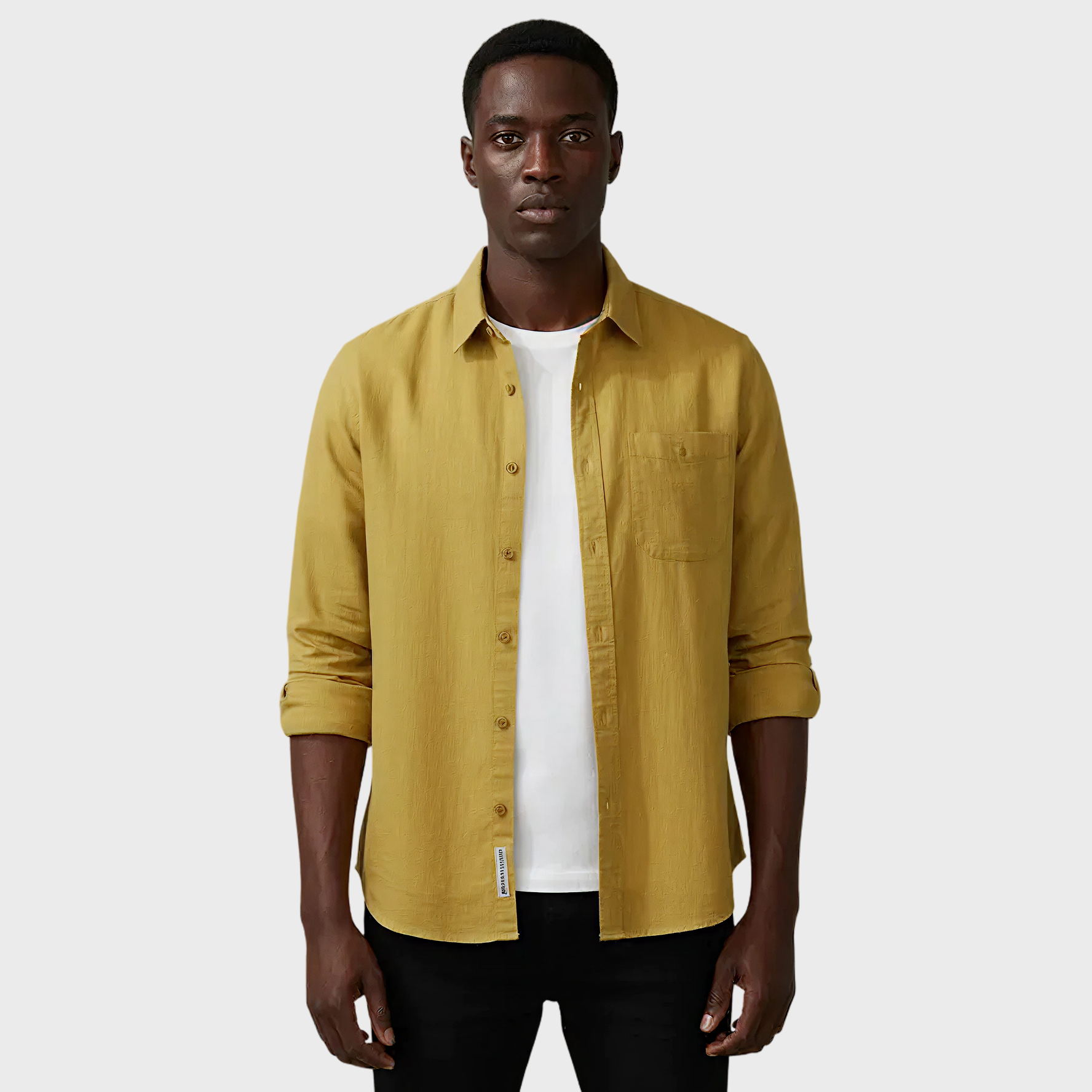 Men's Plus Size Button Up Long Sleeve Shirt