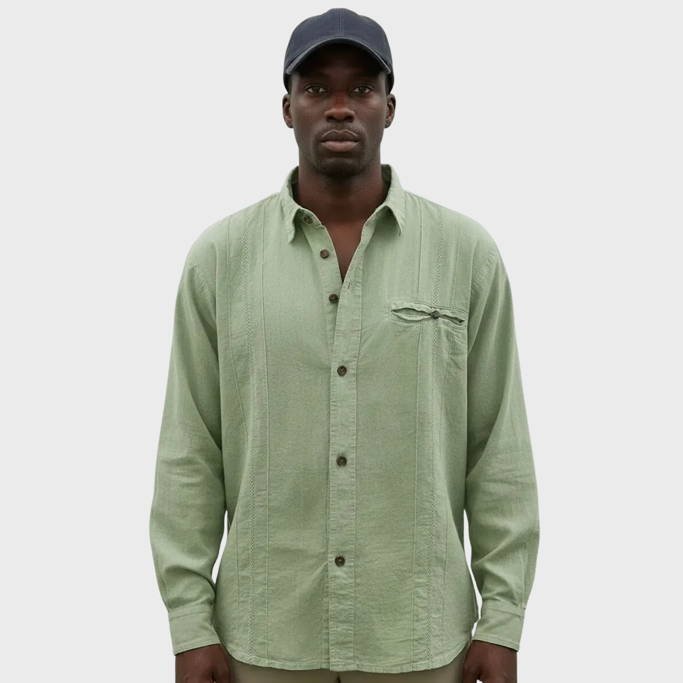 Men's Plus Size Button Up Long Sleeve Shirt