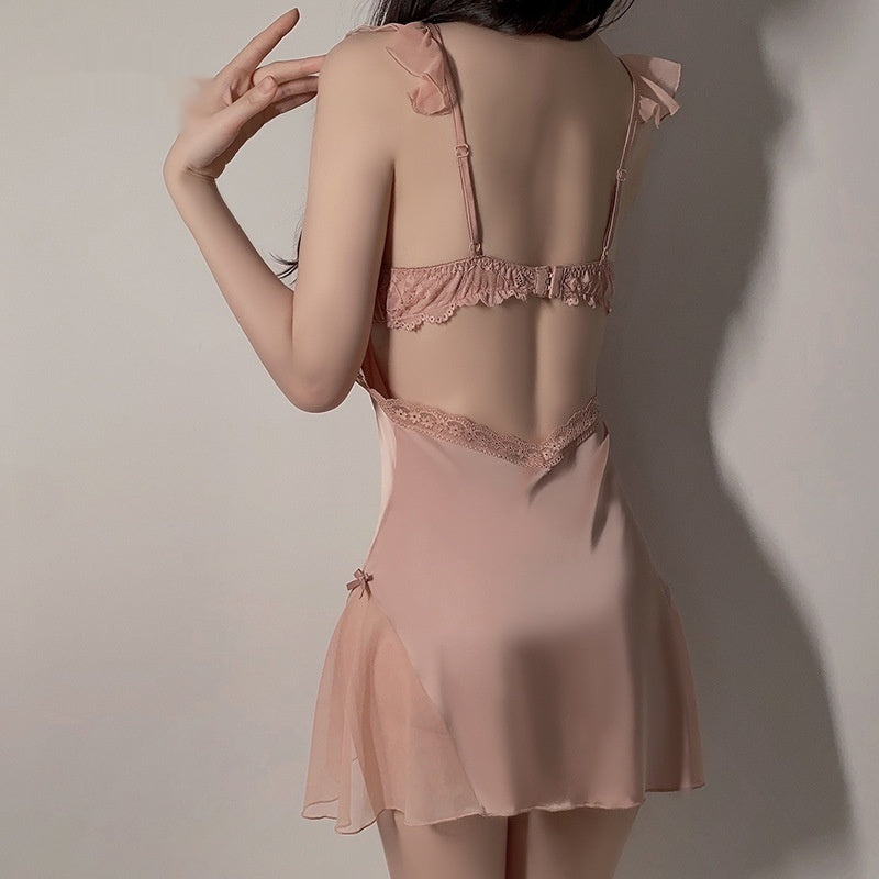 Lace Slip Nightdress Outerwear Gown Homewear Suit