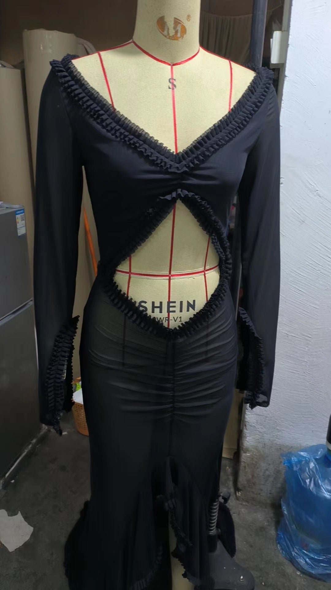 Temperament Youthful-looking Goddess Temperament Slim Fit Sexy Navel Mop Dress