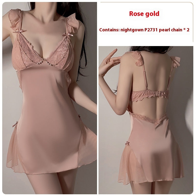 Lace Slip Nightdress Outerwear Gown Homewear Suit