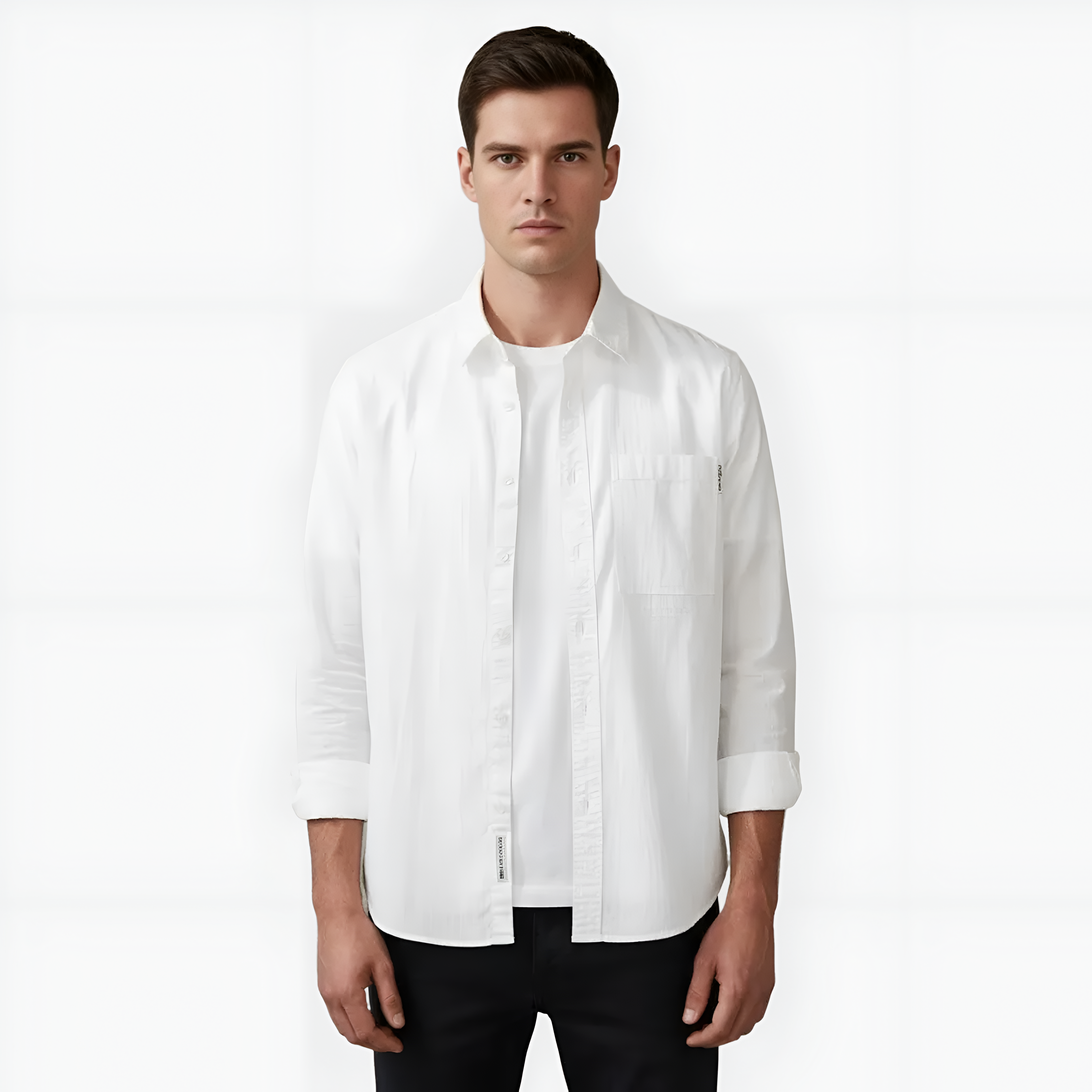 Men's Plus Size Button Up Long Sleeve Shirt